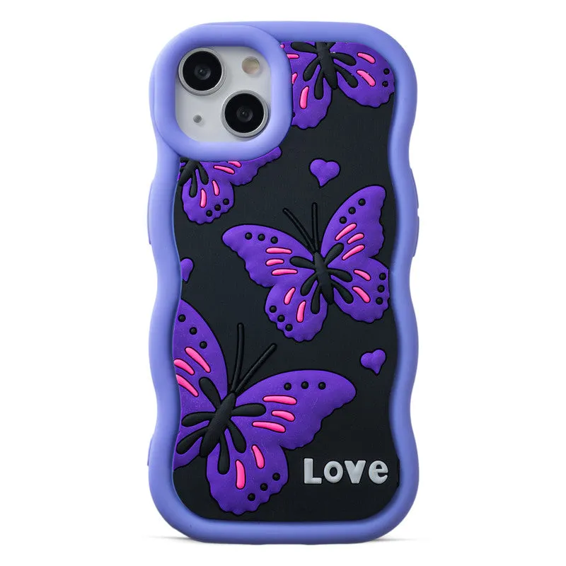 3D Silicone Soft Wave Edges Mobile Back Case For Apple iPhone 14 Plus