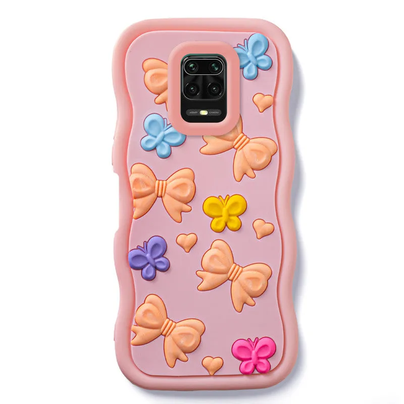 3D Silicone Soft Wave Edges Mobile Back Case For Redmi Note 9 Pro