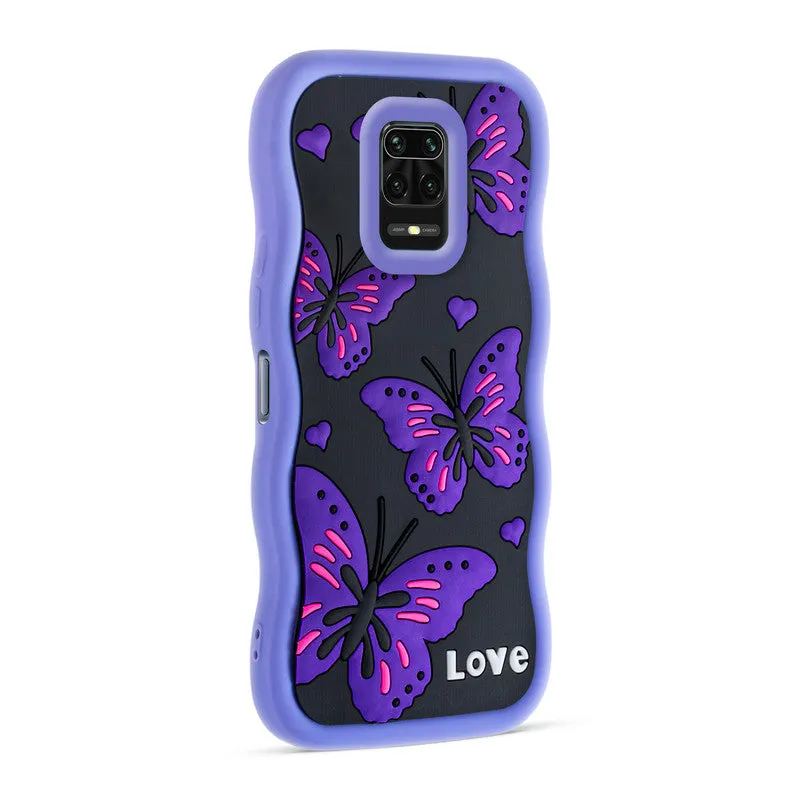 3D Silicone Soft Wave Edges Mobile Back Case For Redmi Note 9 Pro