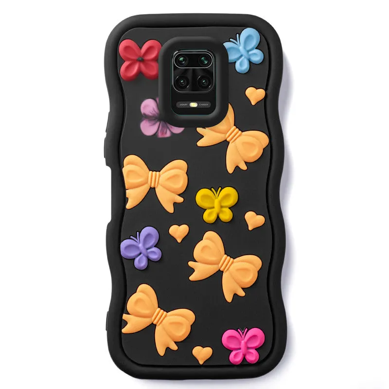 3D Silicone Soft Wave Edges Mobile Back Case For Redmi Note 9 Pro