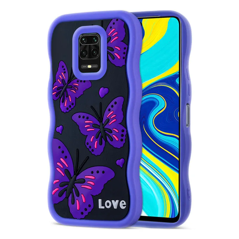 3D Silicone Soft Wave Edges Mobile Back Case For Redmi Note 9 Pro