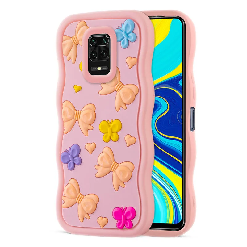 3D Silicone Soft Wave Edges Mobile Back Case For Redmi Note 9 Pro