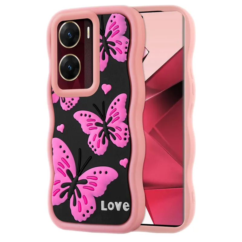 3D Soft Silicone Wave Edges Mobile Back Case For Vivo V29e 5G