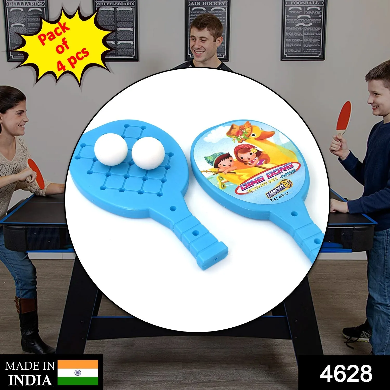 4628 Racket Set with Ball for Kids Plastic Table Tennis Set for Kids