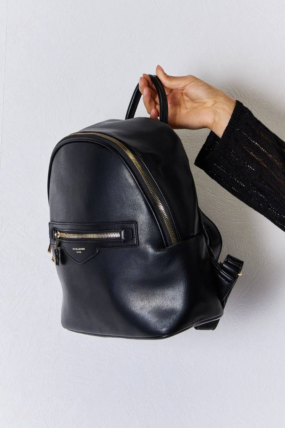 Black Vegan Leather Backpack