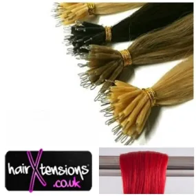 Bright Red 18" 0.5g Nano Tip Hair Extensions