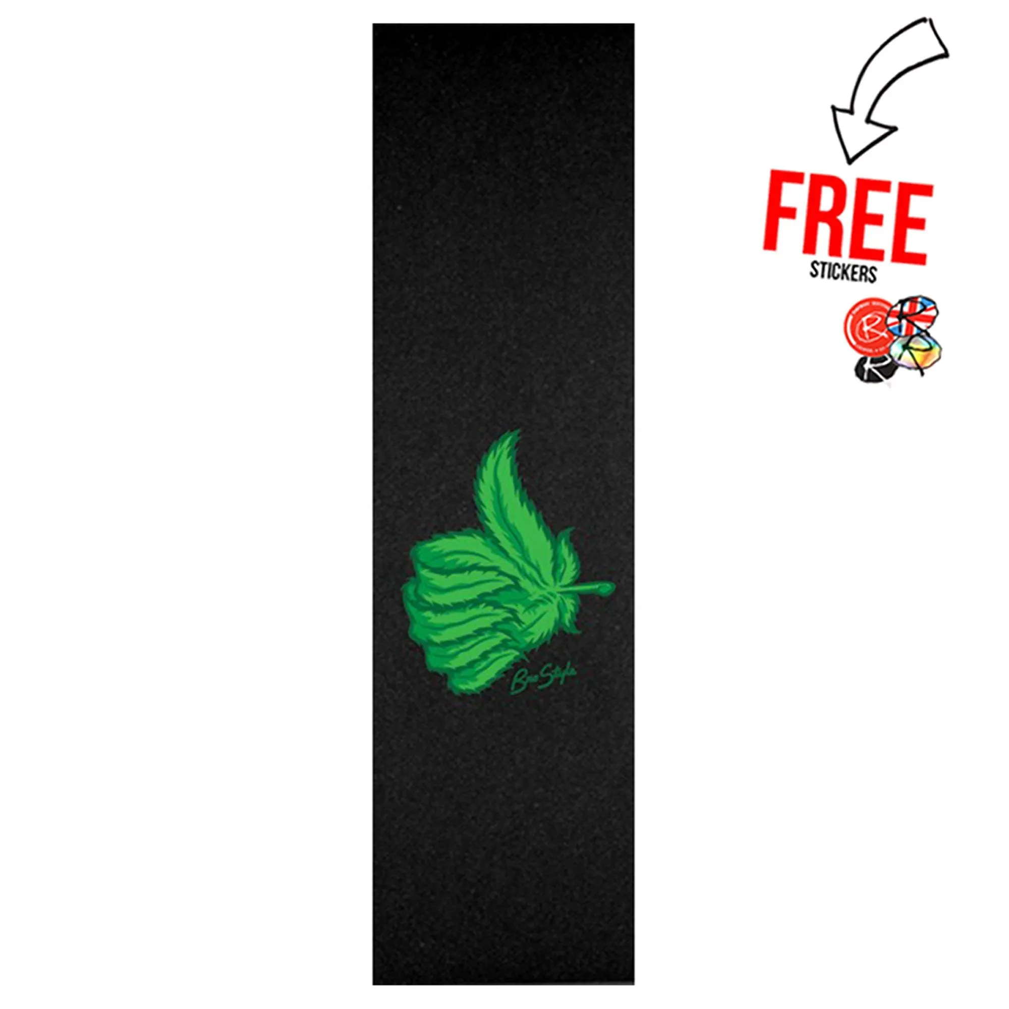 Bro Style Ripper Thumb Skateboard Griptape, Weed