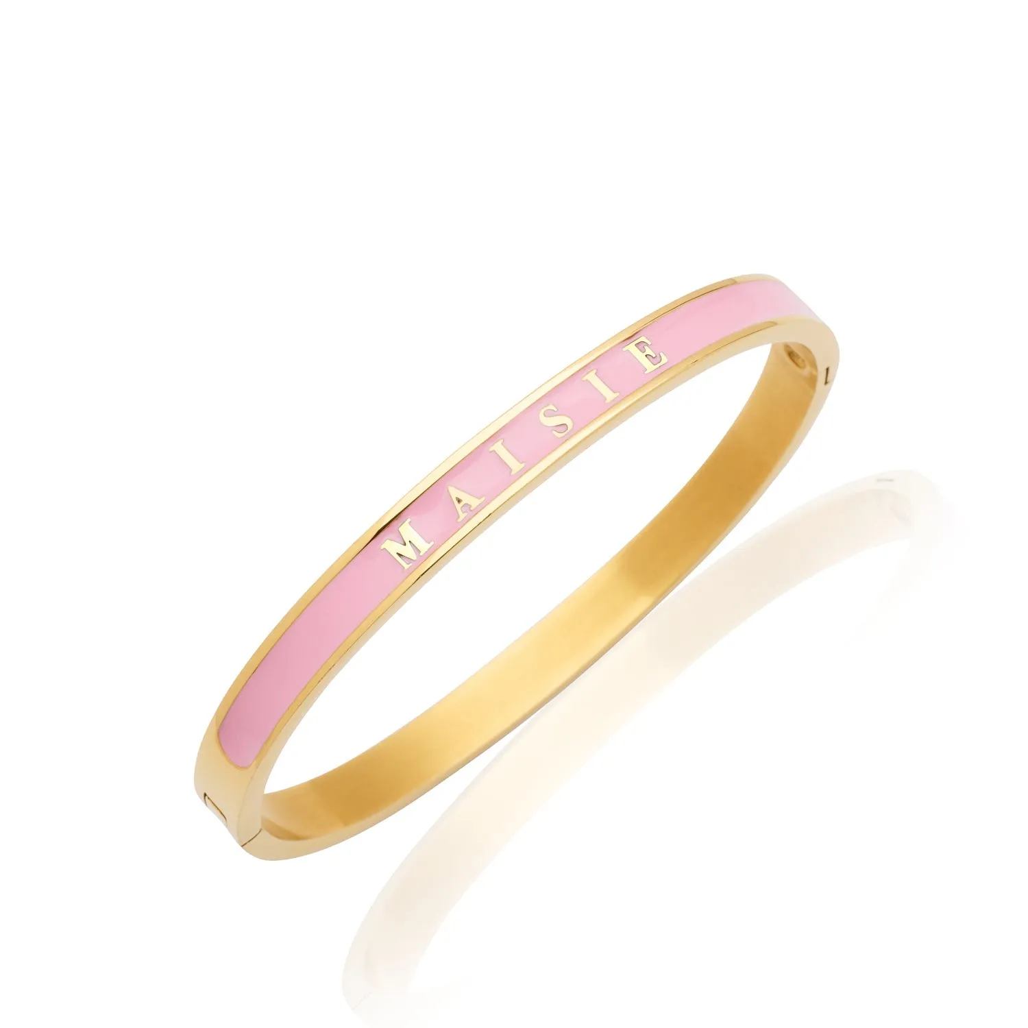 Custom Name Color Enamel Bangle (Gold)