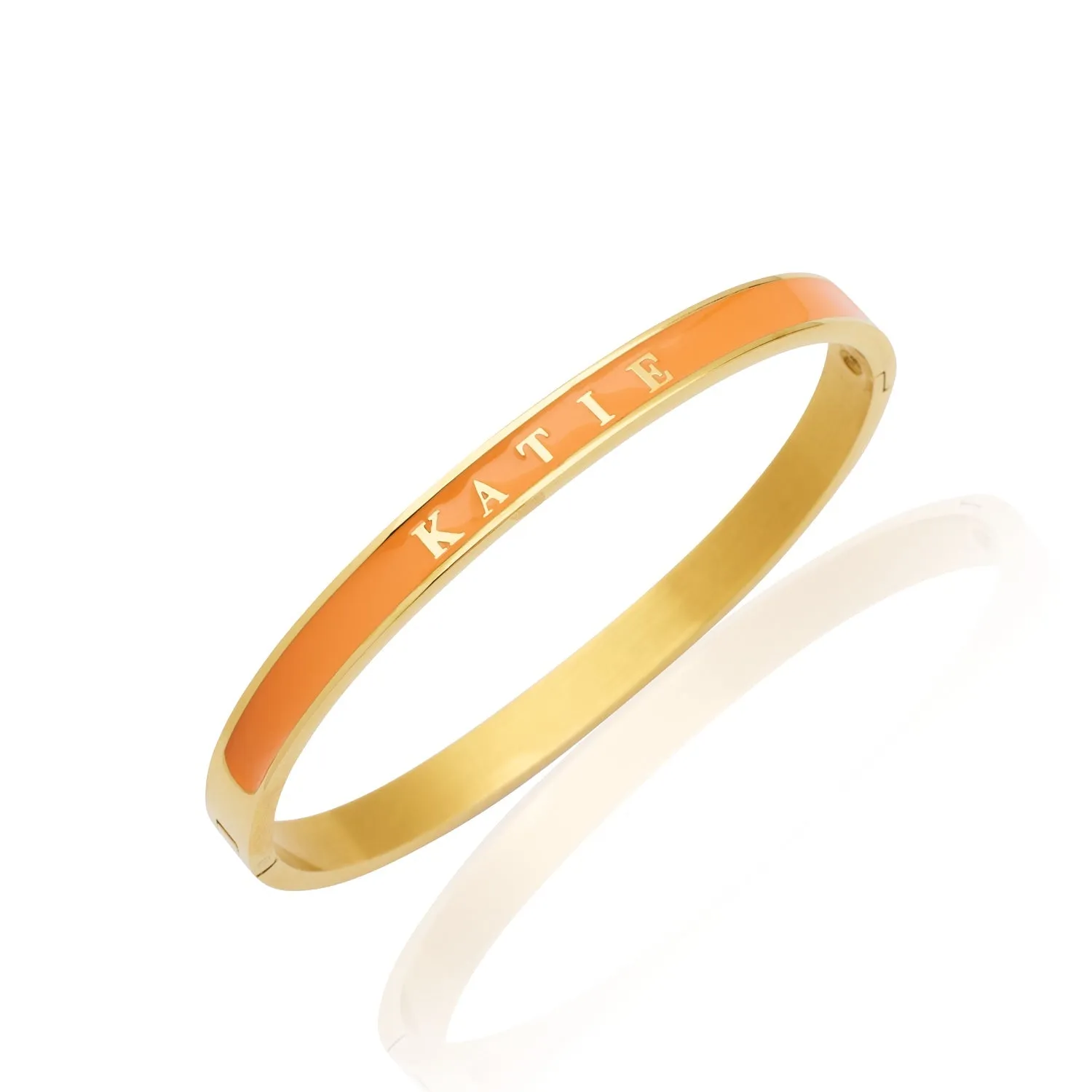 Custom Name Color Enamel Bangle (Gold)