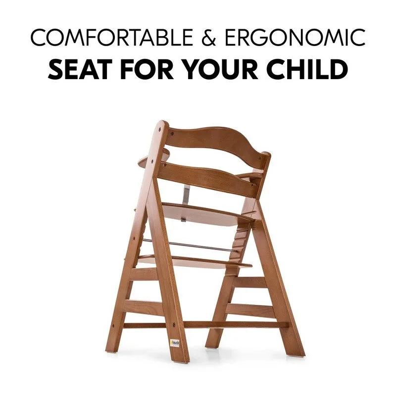 Hauck Alpha B high quality wooden highchair - walnut