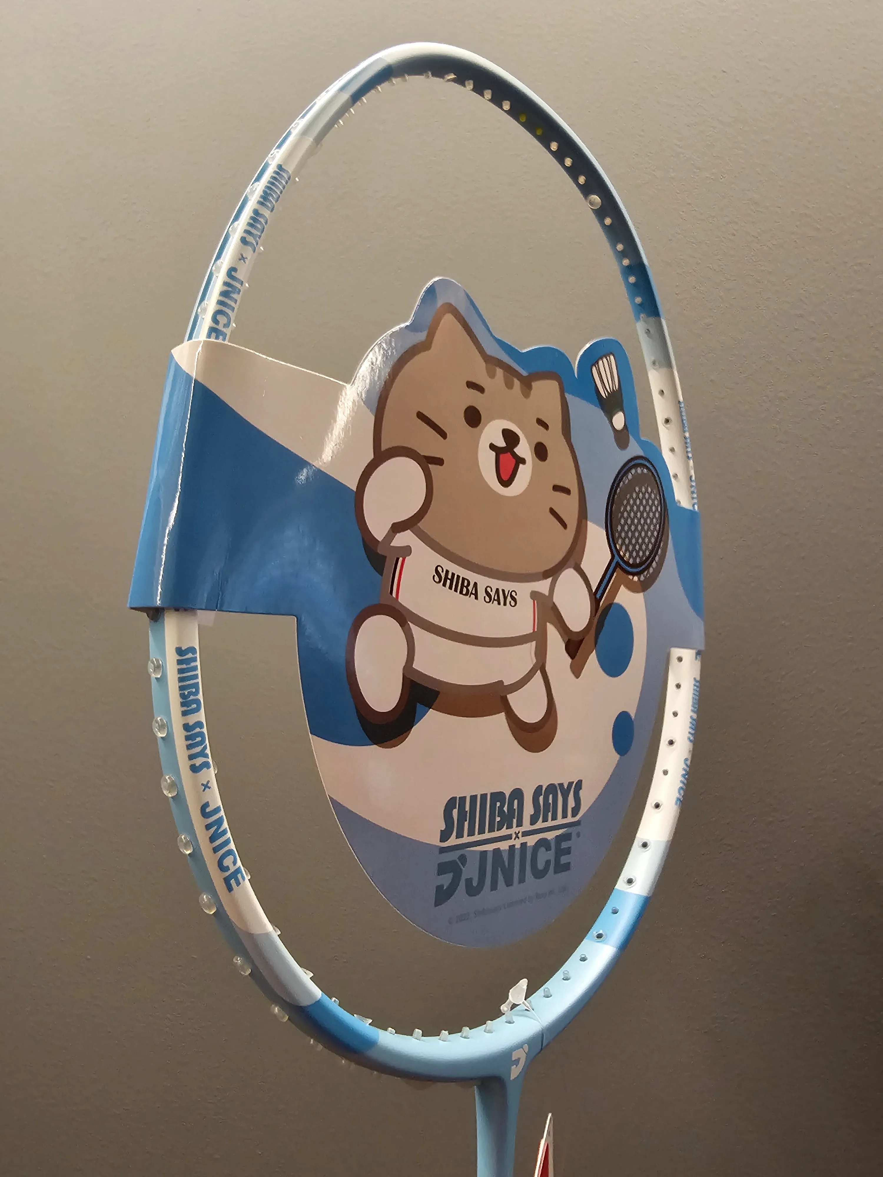 JNICE Shiba Says Kawai Blue Badminton Racket