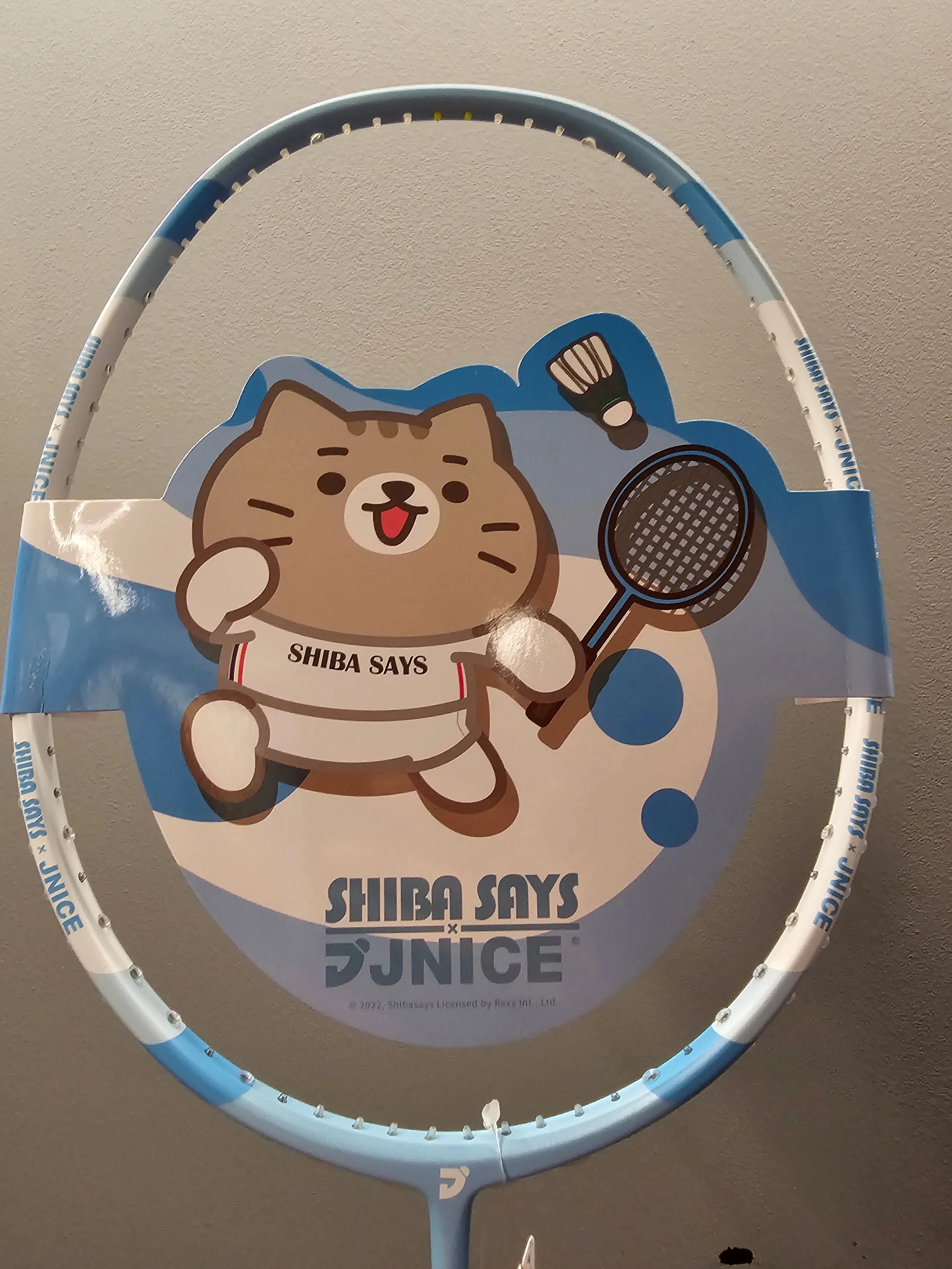 JNICE Shiba Says Kawai Blue Badminton Racket