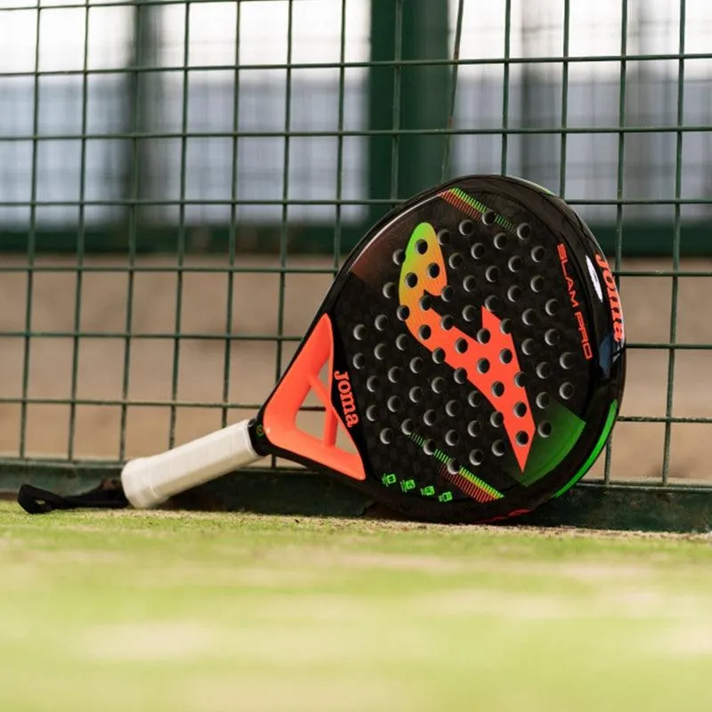 Joma Slam Pro Padel Racket - Black/Fluor Coral