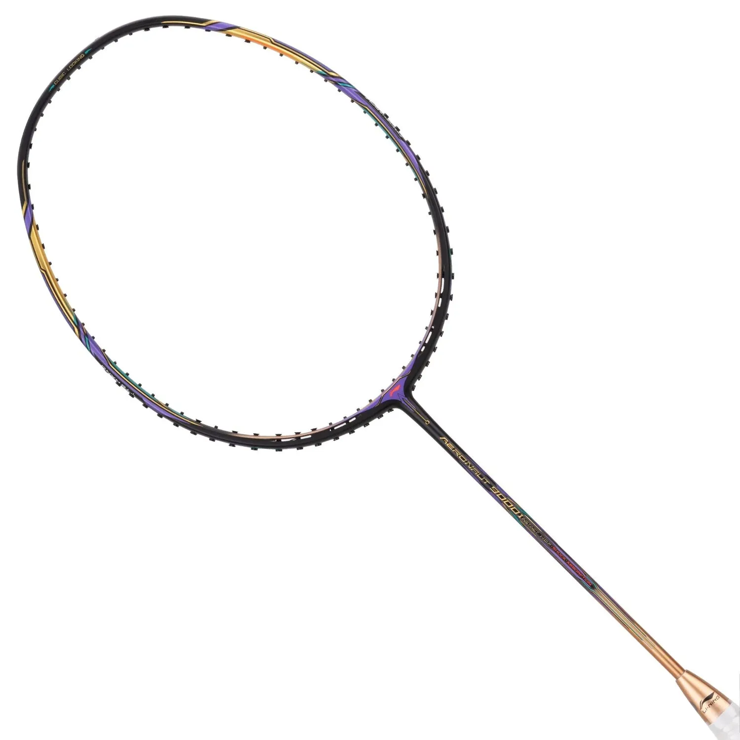 Li-Ning Aeronaut 9000I Unstrung Badminton Racquet, G6 - Black/Gold/Purple