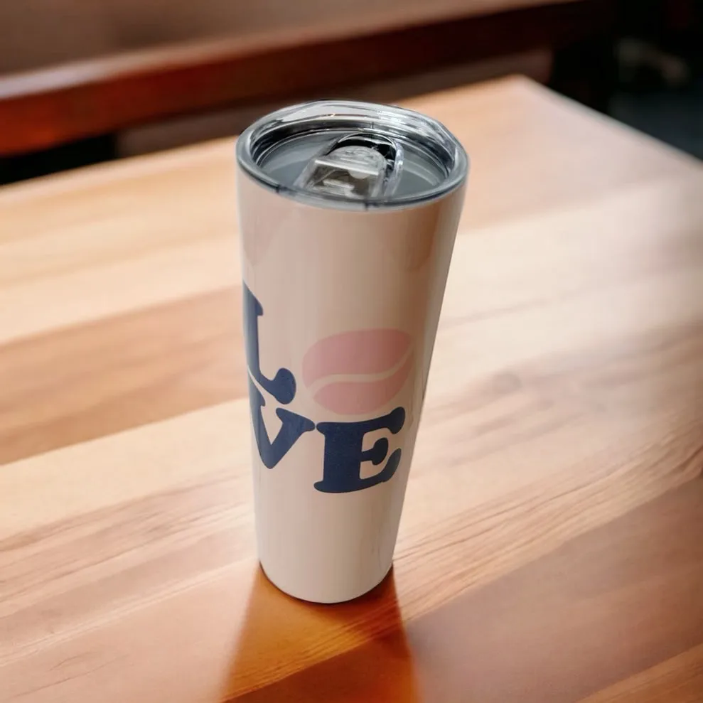 Pink LOVE Tennis Tumbler