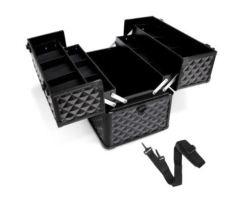 Portable Beauty Makeup Case Diamond Black