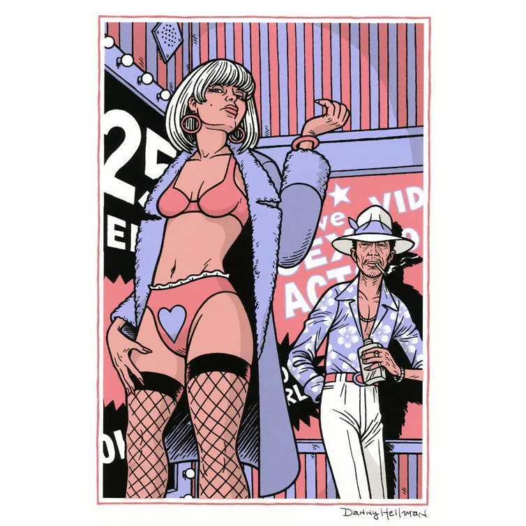 "Times Square Hooker & Pimp" silkscreen print