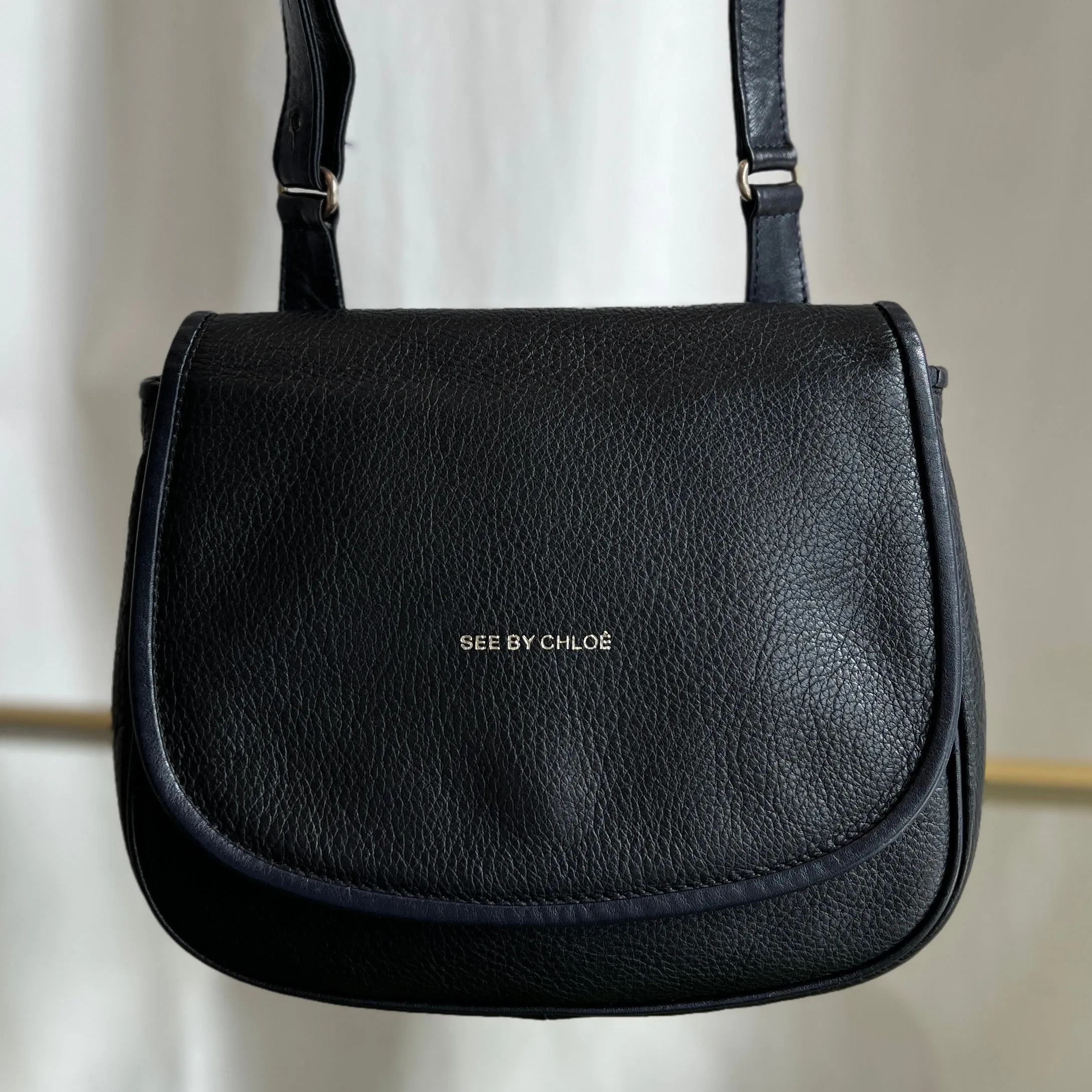 SEE BY CHLOE Black Leather Shoulder Bag