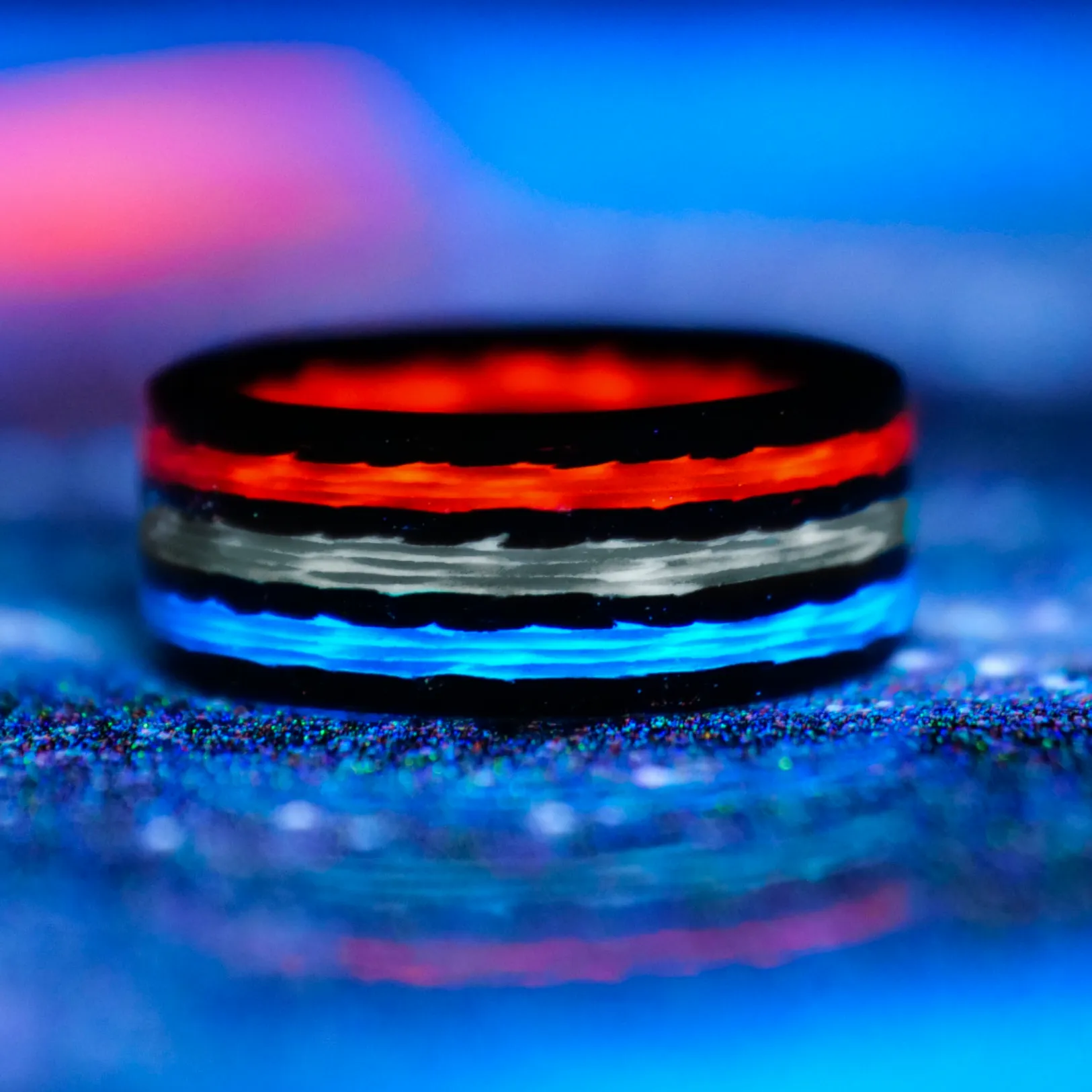 The Patriot | Carbon Fiber Glow Ring