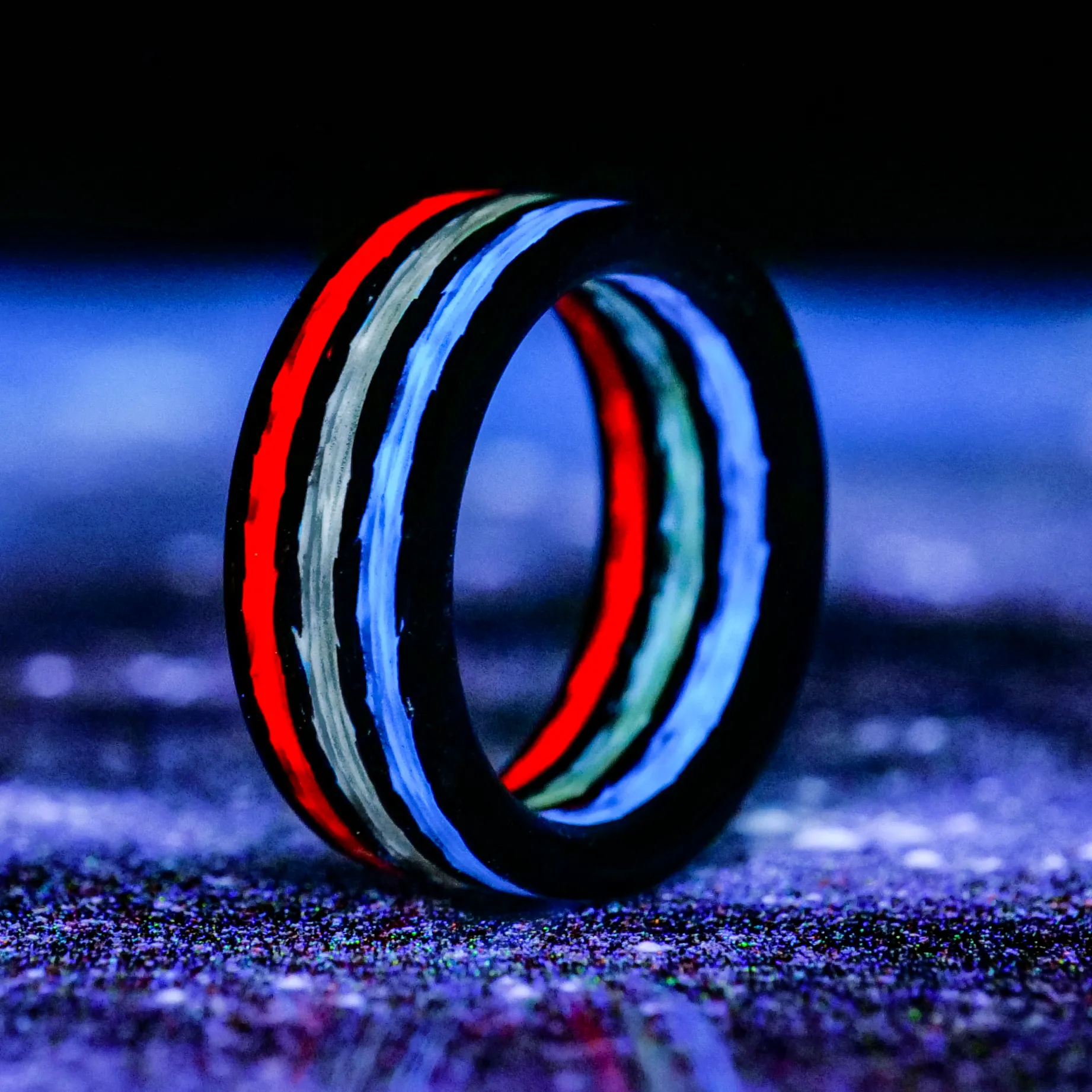 The Patriot | Carbon Fiber Glow Ring