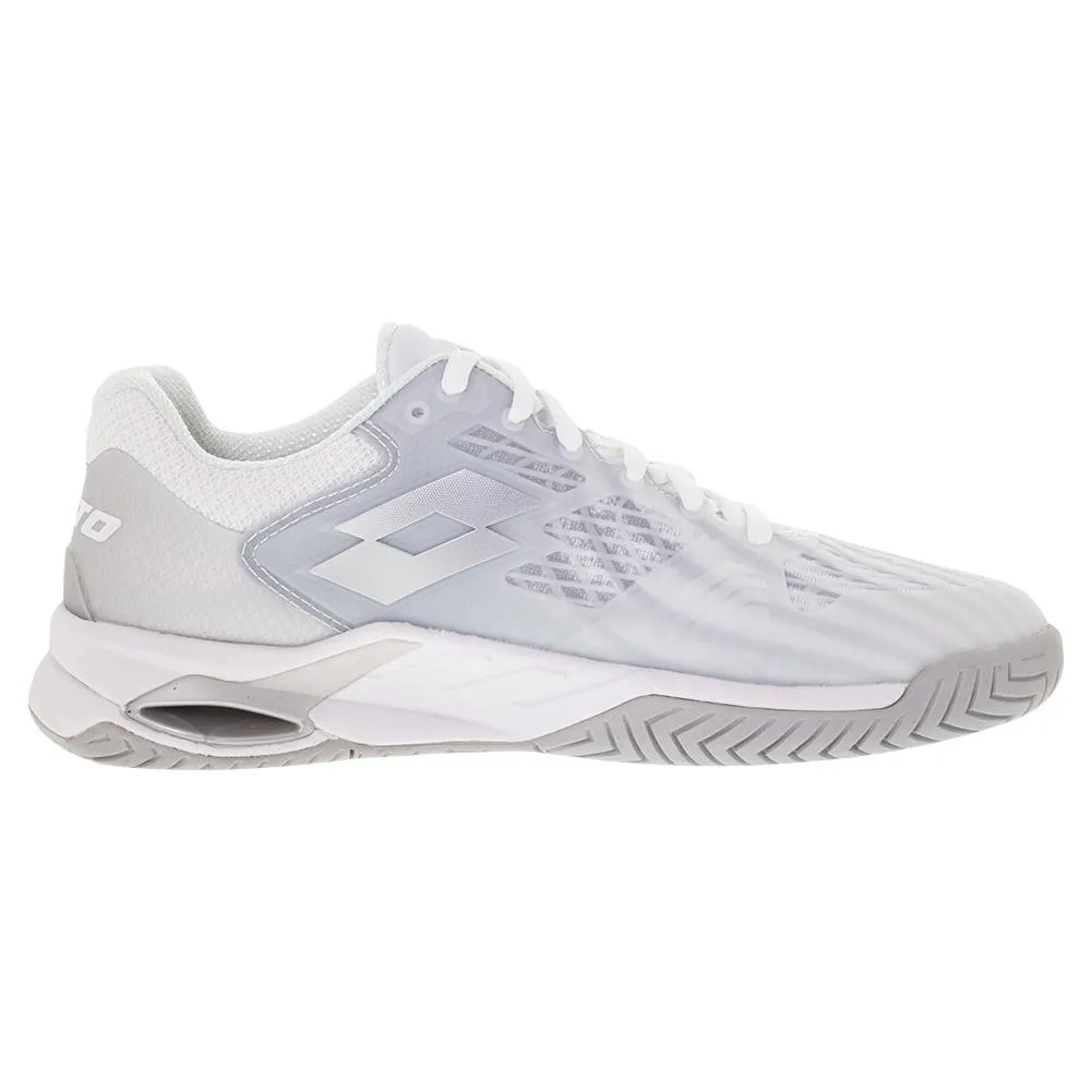 Women's Mirage 100 Speed Tennis Shoes All White and Silver Metal 2